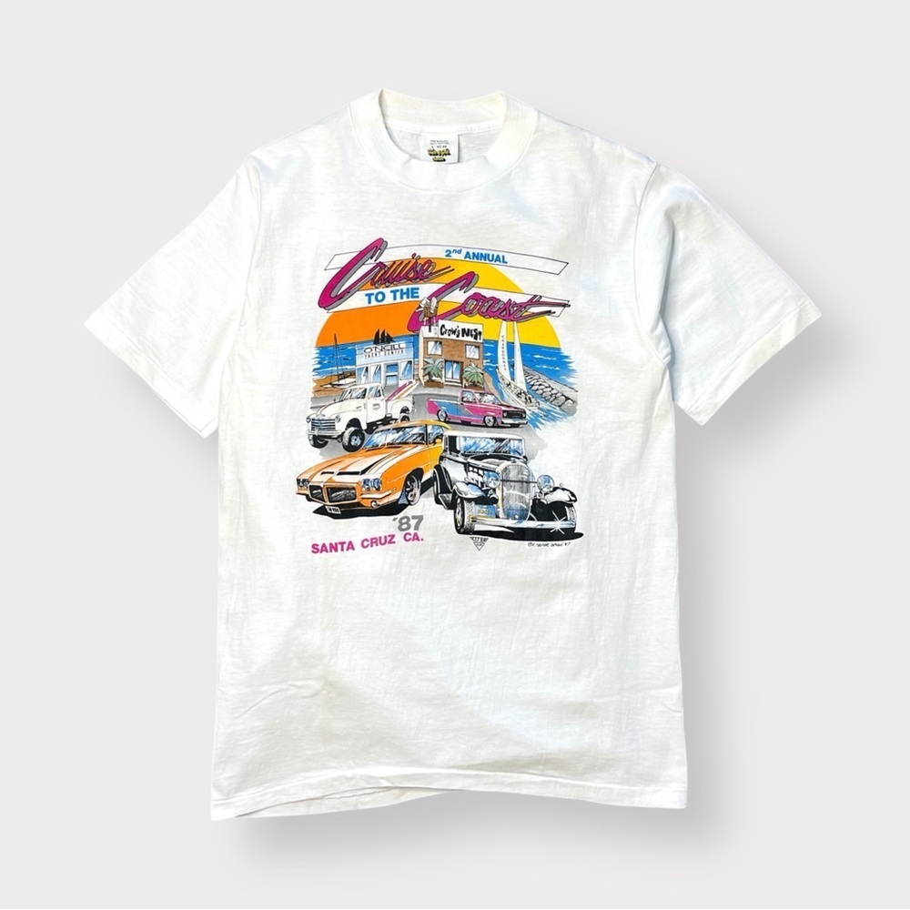 Vtg NOS 1987 Cruise Coast Shirt, K. Telfer, O'Neill Surf Santa Cruz Hot Rod L